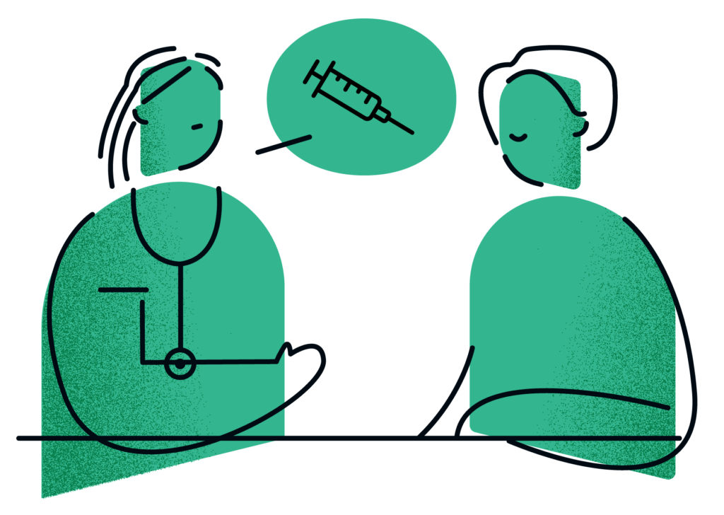 Doctor talking to a patient about vaccines